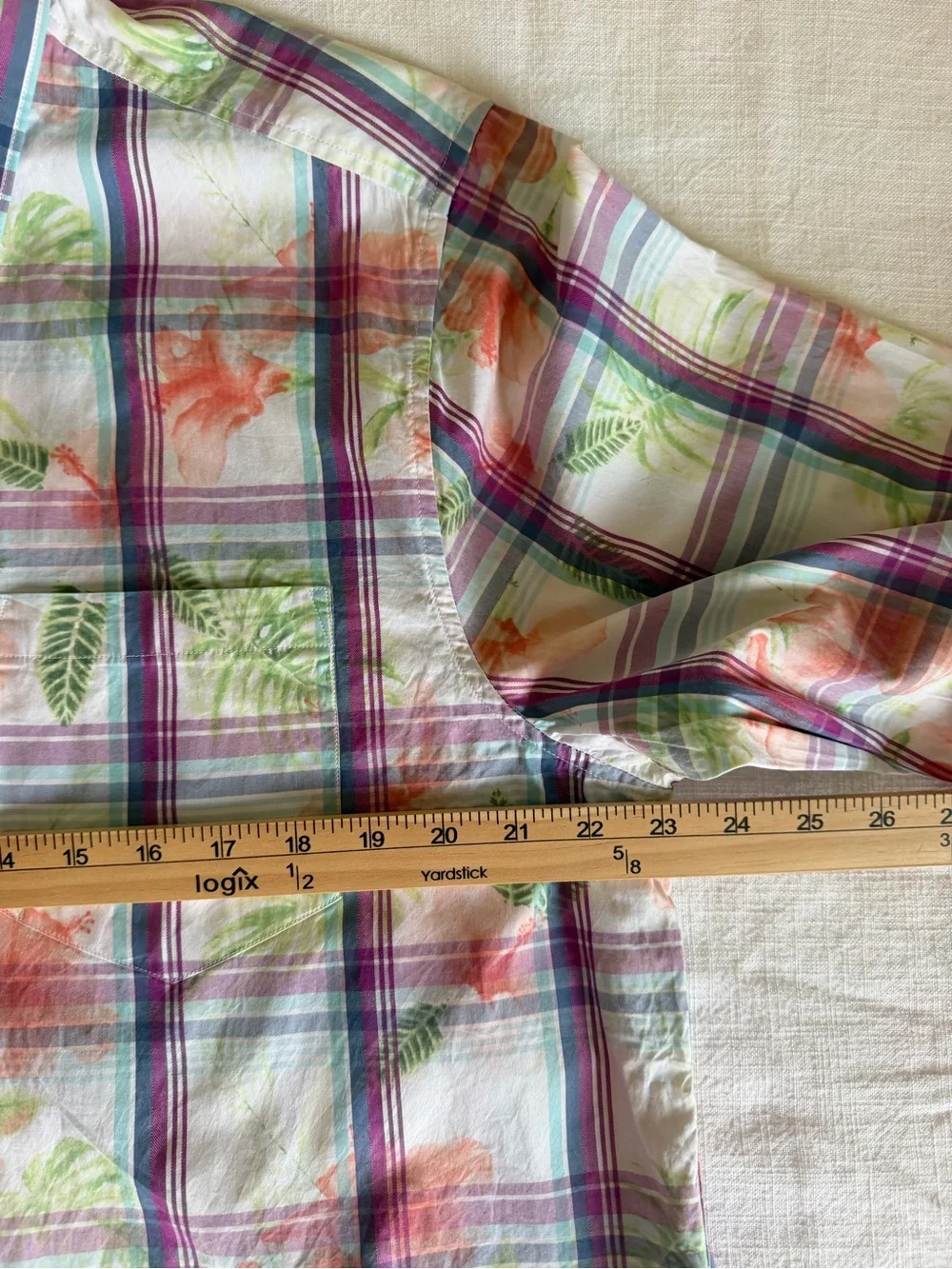 Tommy Bahama Men’s Vedado Multicolor Plaid & Leaf Print Shirt